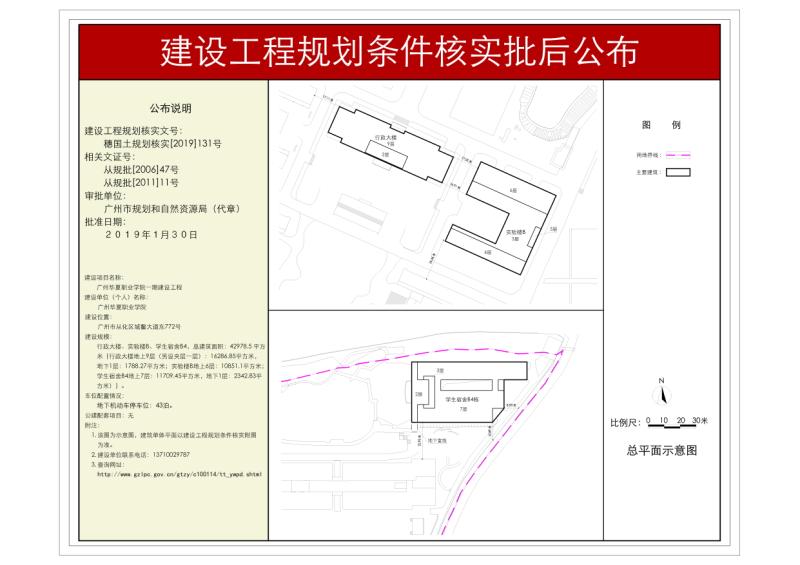 穗规划资源核实[2019]131号 广州华夏职业学院落行政大楼实验楼B学生宿舍B4项目批后公布_converted_to_尺寸_800xx