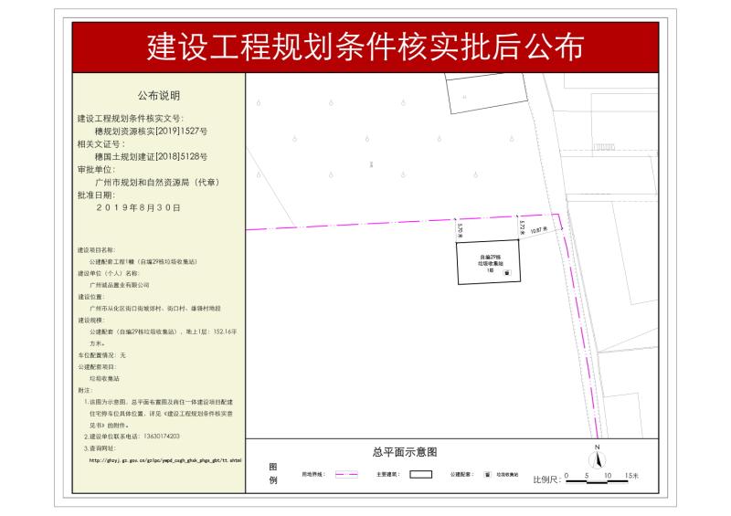 穗规划资源核实[2019]1527号 广州诚品置业有限公司29栋垃圾收集站规划条件核实批后公布_converted_to_尺寸_800xx