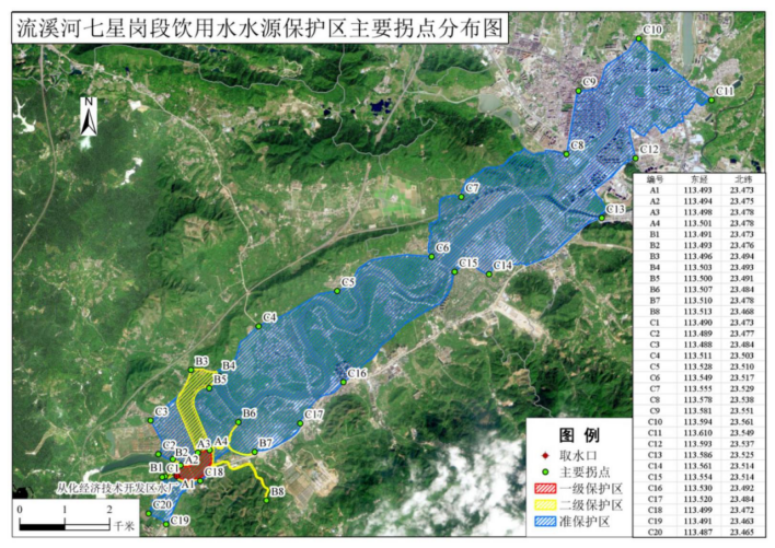 附图1 流溪河七星岗段段饮用水水源保护区主要拐点分布图.png